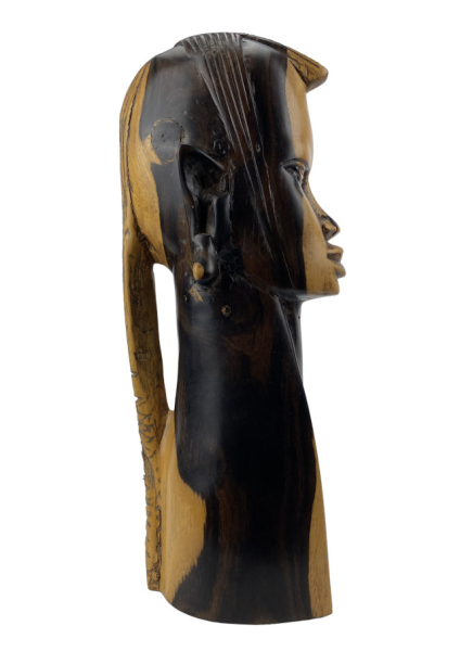 Handgeschnitzte Büste aus Ebenholz